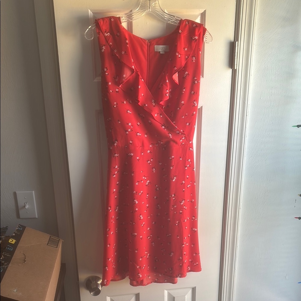 Elegant Red Floral Dress